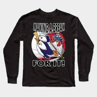 Penguin Making a Break for It Long Sleeve T-Shirt